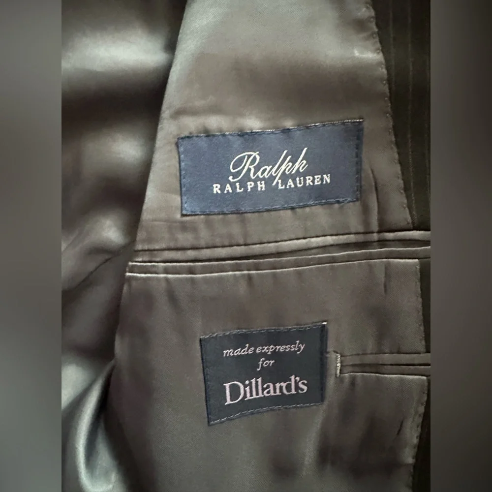Ralph Ralph Lauren 100% Wool Pinstripe Suit Jacket Blazer Men’s 38S Short Black
